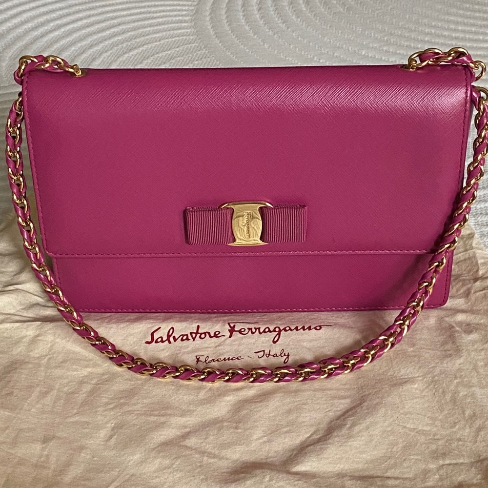 Ferragamo Ginny Plum Shoulder Bag